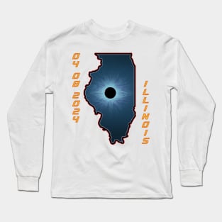 Illinois 2024 Total Solar Eclipse Long Sleeve T-Shirt